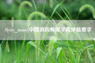 临夏中国消防救援学院体能要求