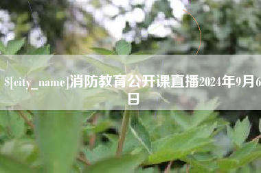 临夏消防教育公开课直播2024年9月6日