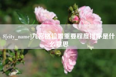 临夏九宫格位置重要程度排序是什么意思