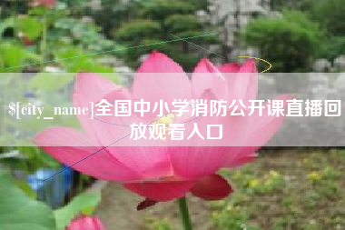 临夏全国中小学消防公开课直播回放观看入口