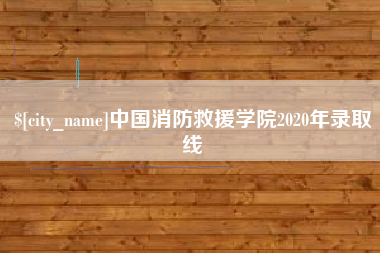 临夏中国消防救援学院2020年录取线