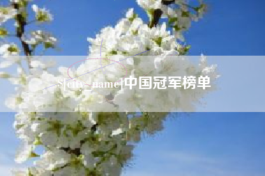 临夏中国冠军榜单